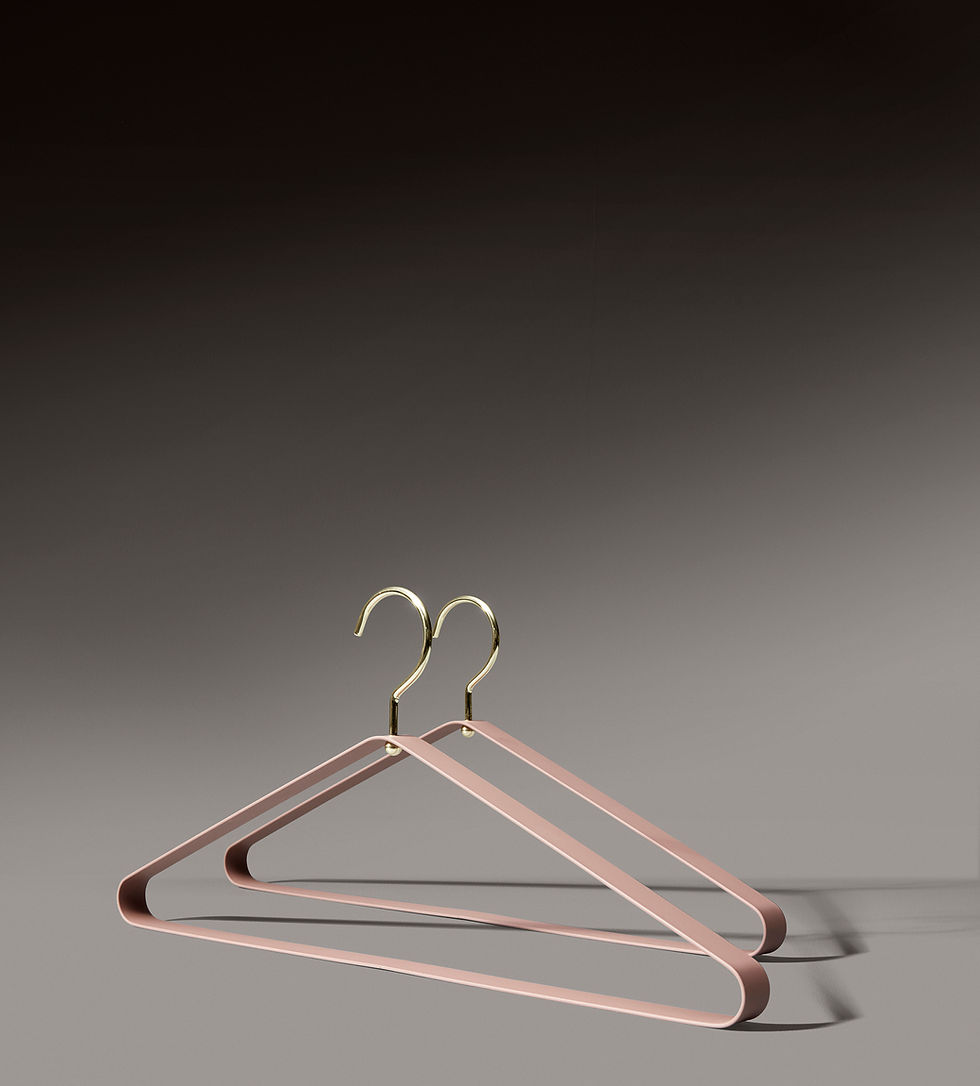 AYTM VESTIS Kleiderbügel 2er-Set in Rosa mit Silberhaken