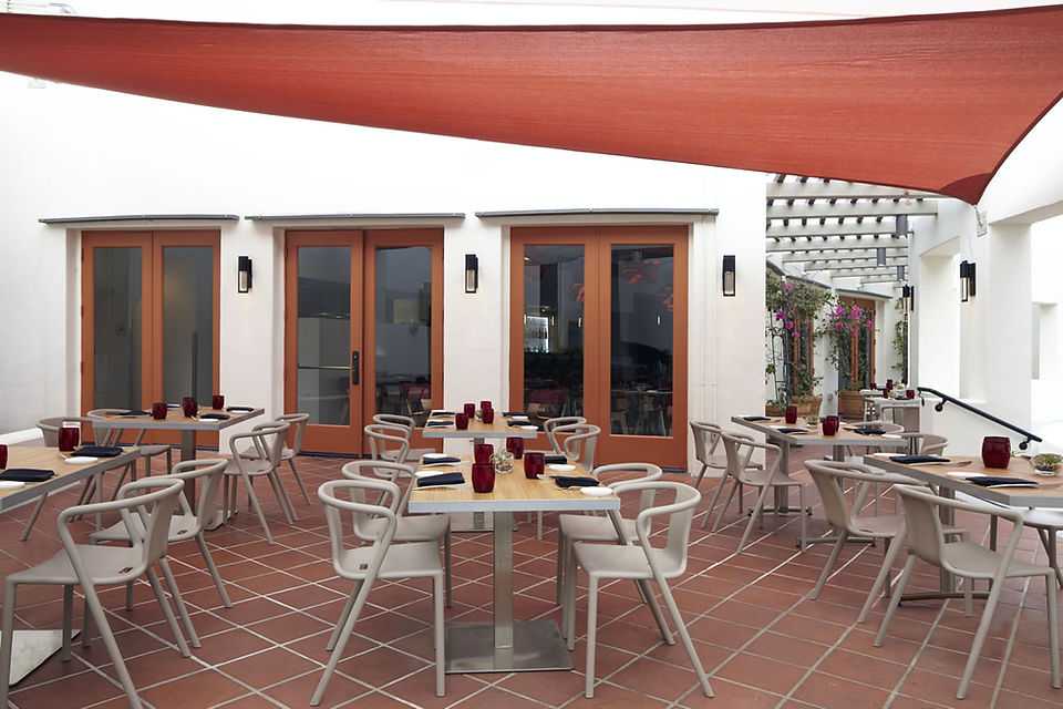 Outside Seating Tangata Restaurant at the Bowers Museum