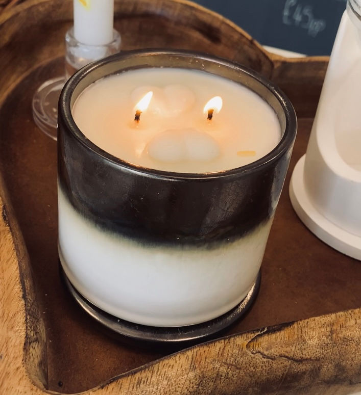 Pomegranate Noir scented soy candle, northamptonshire