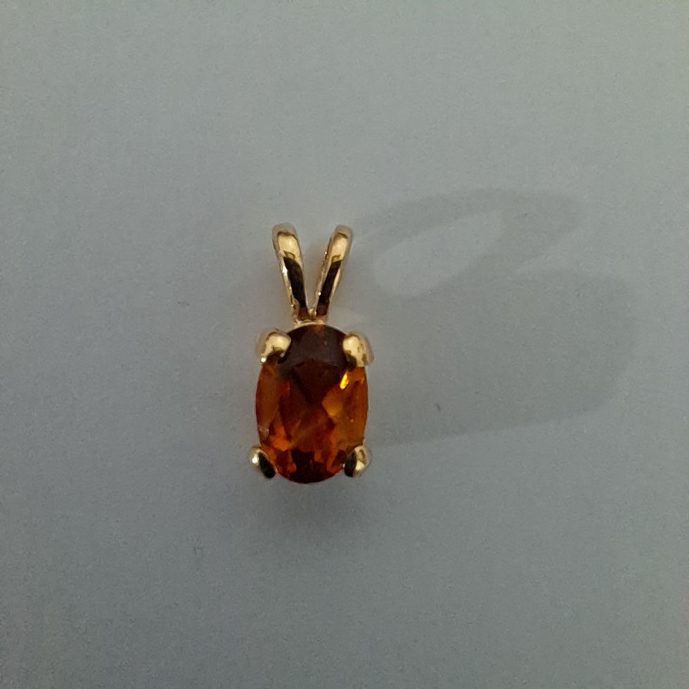 Thumbnail: 9ct Yellow Gold 7x5mm Citrine pendant necklace