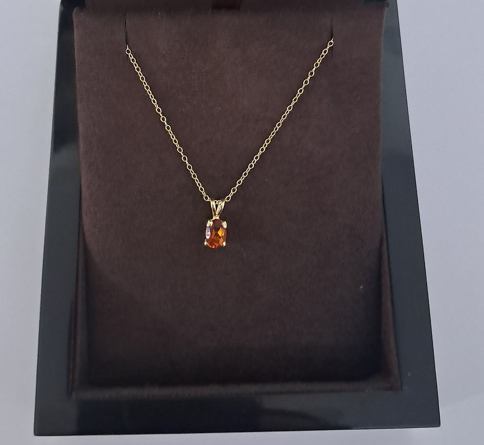 Thumbnail: 9ct Yellow Gold 7x5mm Citrine pendant necklace