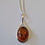 Thumbnail: 925 Sterling silver Genuine Baltic Cognac Amber Classic pendant necklace