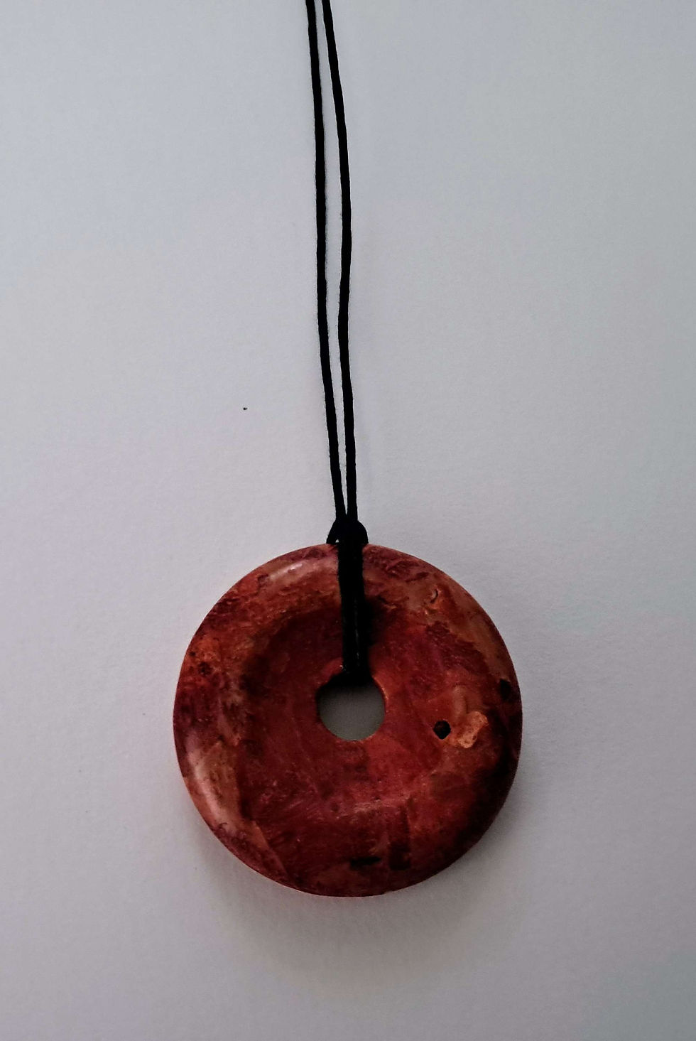 Thumbnail: Large red coral Donut pendant necklces