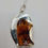 Thumbnail: 925 Sterling silver Unquie modern Baltic Amber ovalish slice pendant necklace