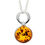 Thumbnail: 925 Sterling silver, 8x8mm Round cut Cognac Amber pendant.