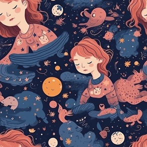 Magical Nursery Funny Cute Wallpaper Fabrics Decor for Kids