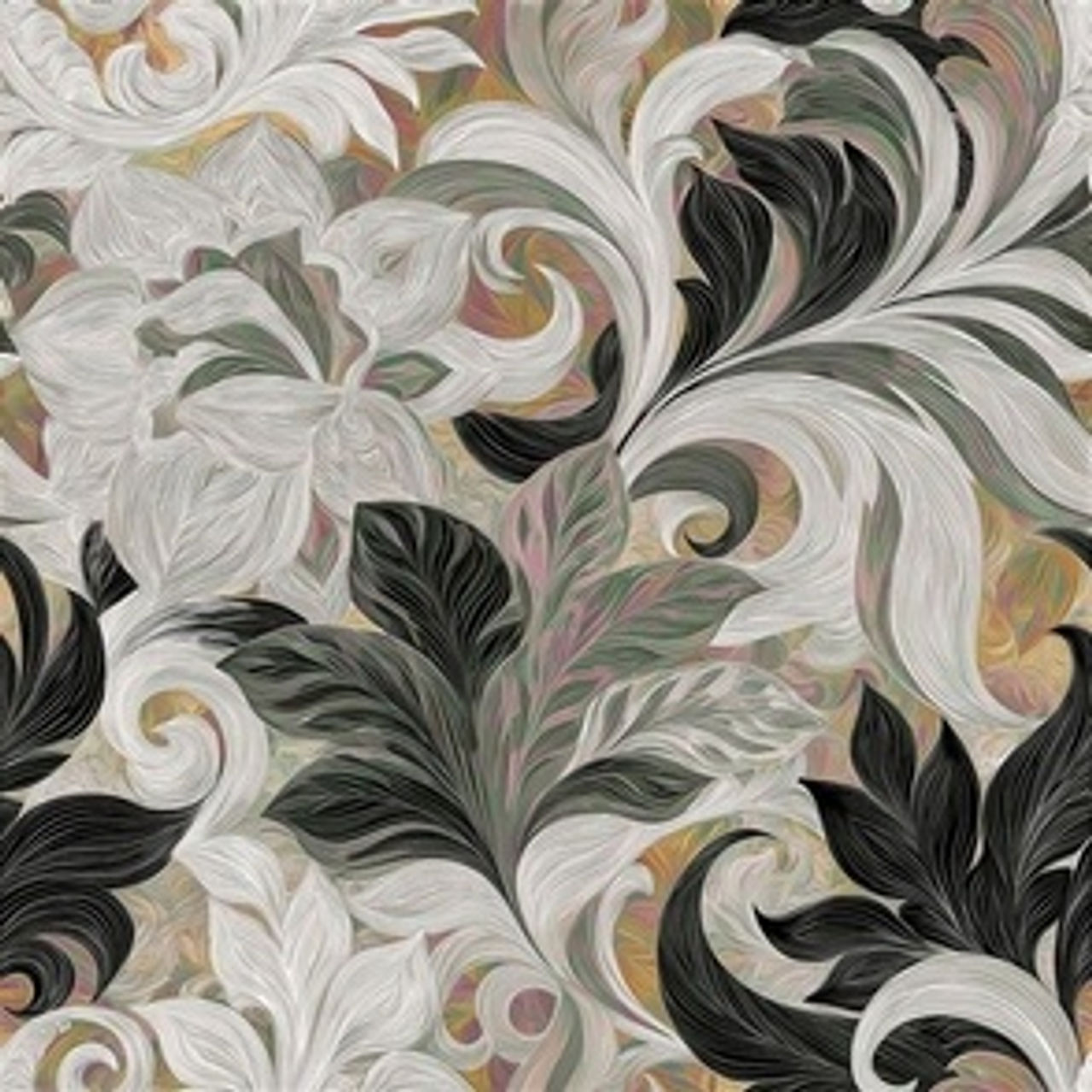 Elegant Ivory Botanical-15 by Igor Vasiliadis - Elegant Ivory Botanical wallpaper and fabric