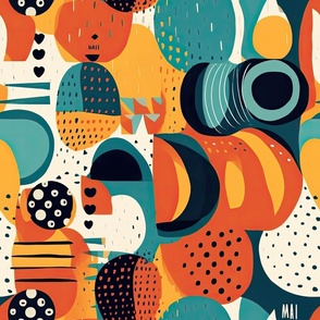 Mid-century wallpaper decor & fabric