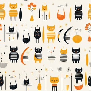 Mid-century wallpaper decor & fabric