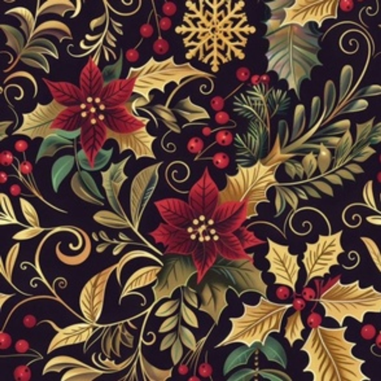 Vintage Christmas-17 by Igor Vasiliadis - Opulent Christmas Heritage wallpaper and fabric