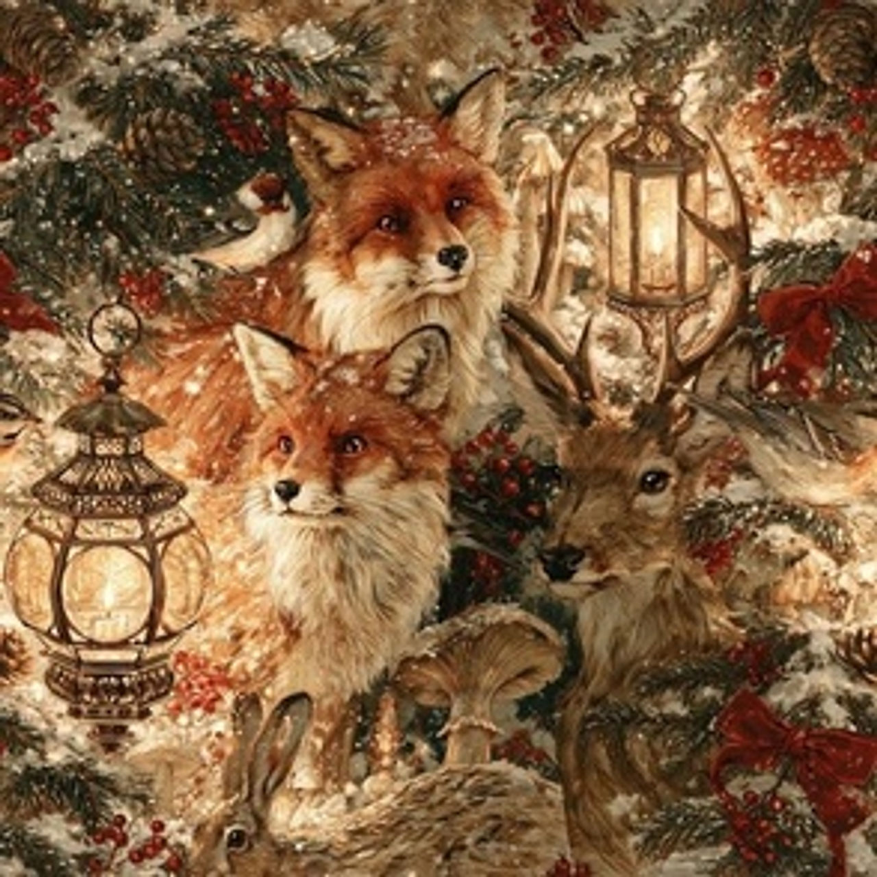 Christmas Enchanted-6 by Igor Vasiliadis - Opulent Christmas Heritage wallpaper and fabric