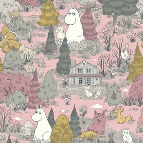 Magical Nursery Funny Cute Wallpaper Fabrics Decor for Kids