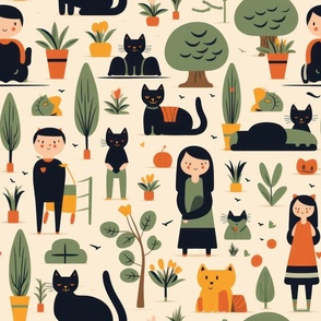 Mid-century wallpaper decor & fabric