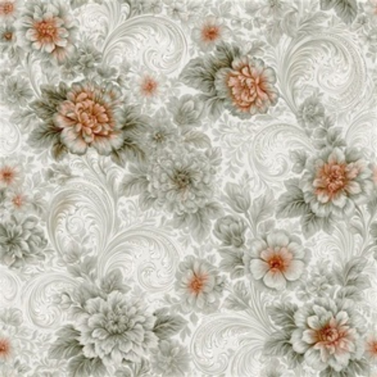 Elegant Ivory Botanical-24 by Igor Vasiliadis - Elegant Ivory Botanical wallpaper and fabric