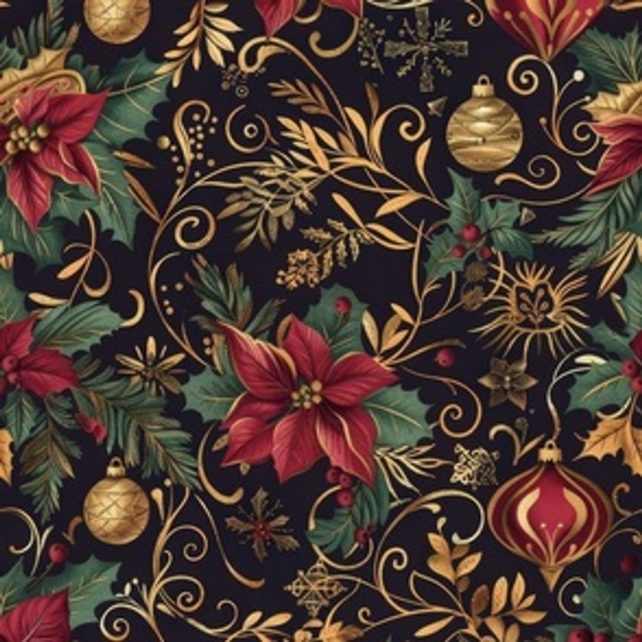 Vintage Christmas-1 by Igor Vasiliadis - Opulent Christmas Heritage wallpaper and fabric
