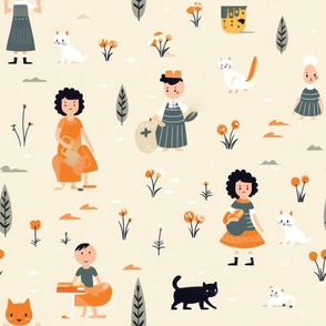 Mid-century wallpaper decor & fabric