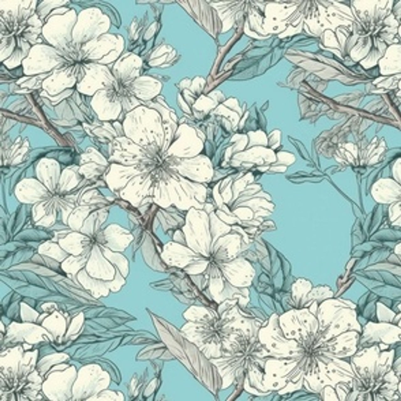 Japanese medieval engraving style hanami bloom-26