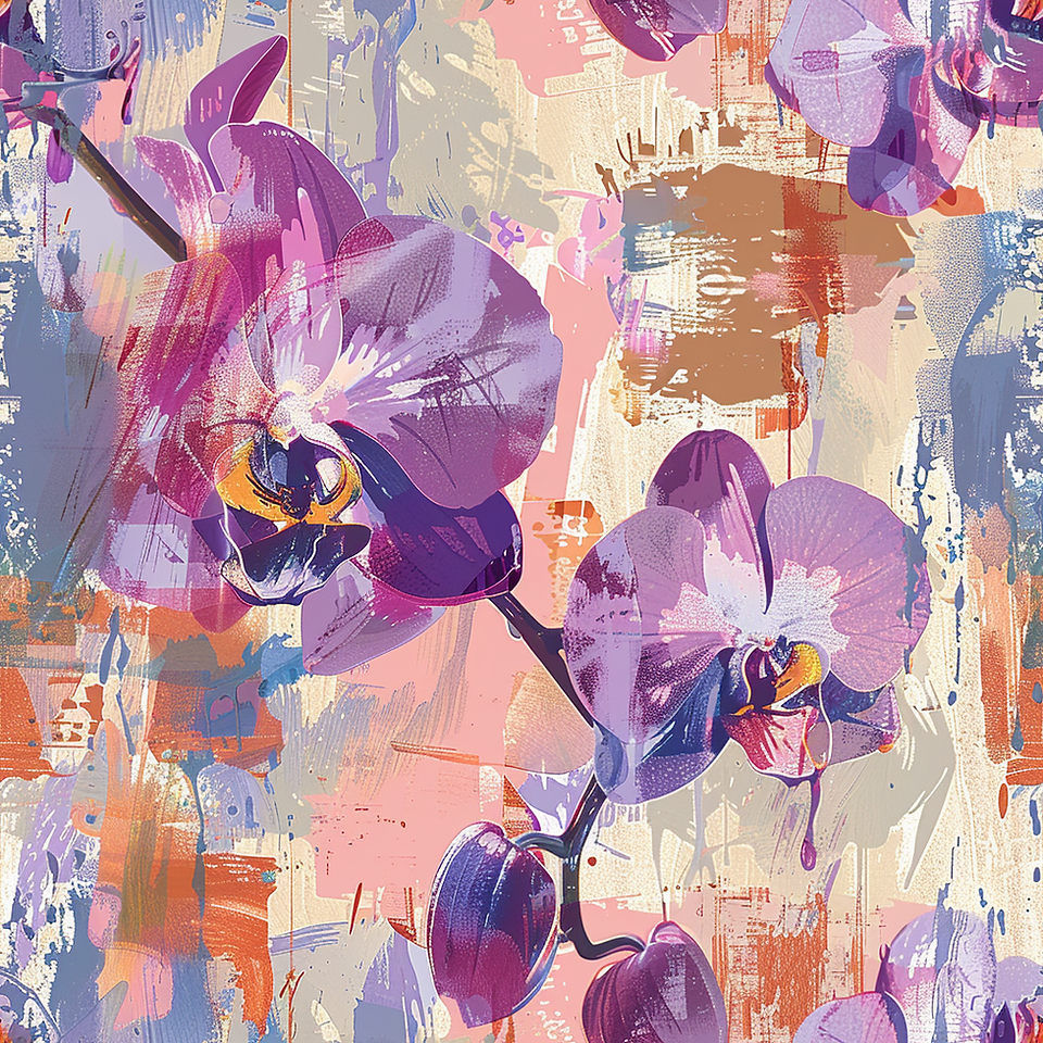 Large Dry Brush Stroke Floral-13
