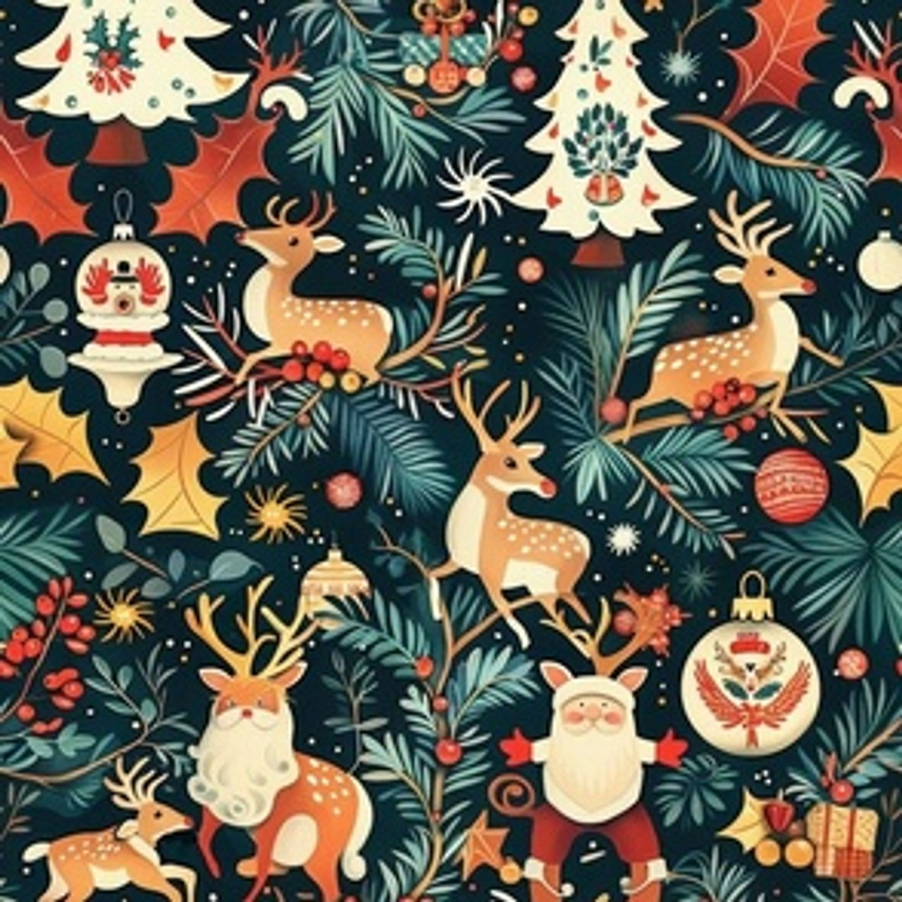 Vintage Christmas-3 by Igor Vasiliadis - Opulent Christmas Heritage wallpaper and fabric