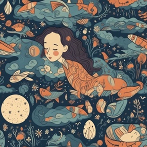 Magical Nursery Funny Cute Wallpaper Fabrics Decor for Kids