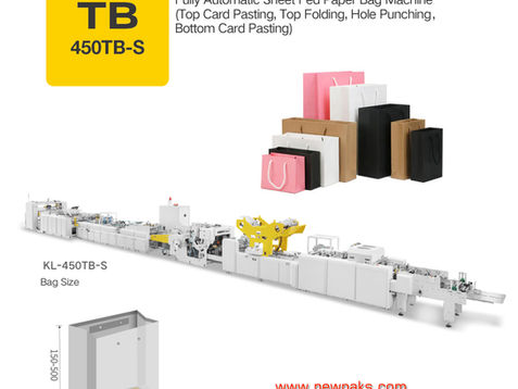 Automatic Sheet Feeding Paper Bag Making Machine Function With Top Reinforced Paper Card Pasting And Top Folding And Hole Punching And Bottom Reinforced Paper Card Pasting (Sheet Type Top Re