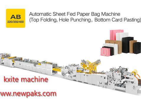 Fully Automatic Sheet Fed Paper Bag Machine(Twisted Rope Handle Pasting, Top Folding)