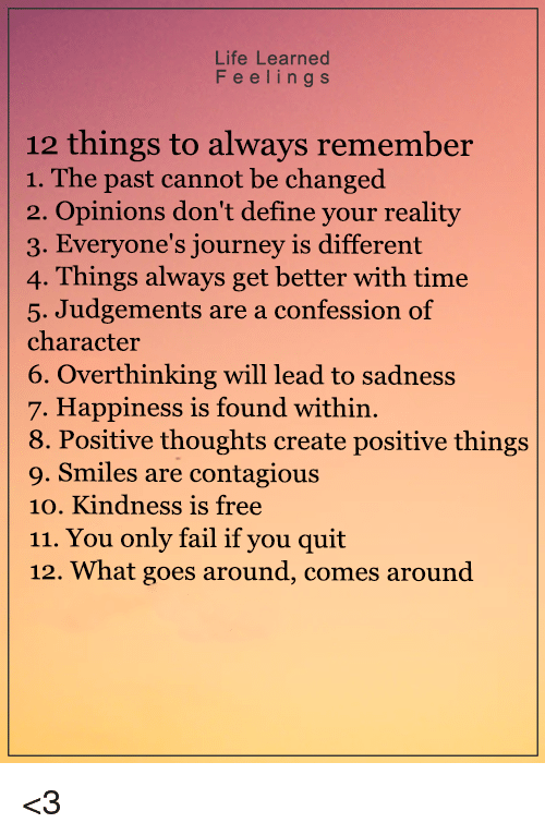 12 Things To Always Remember