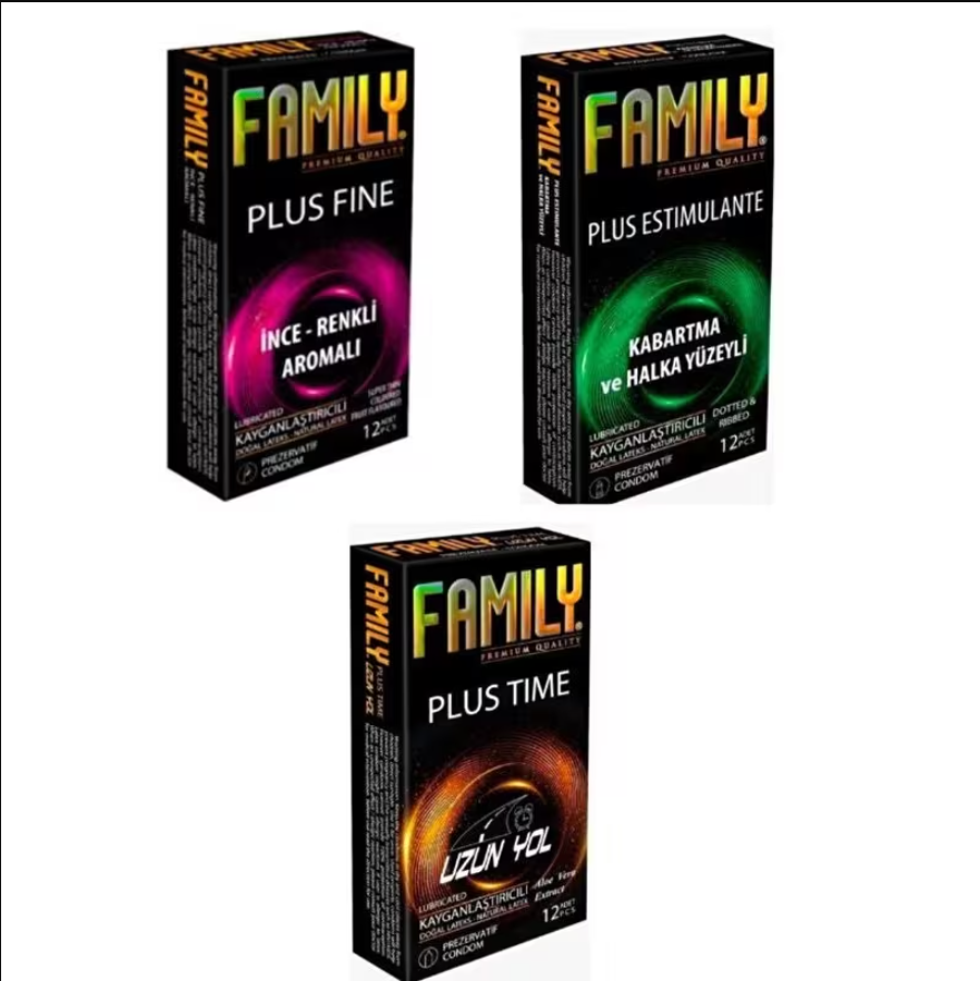Family 3’lü Prezervatif Seti | Güvenli Koruma, Ultra İnce Yapı, Doğal His,