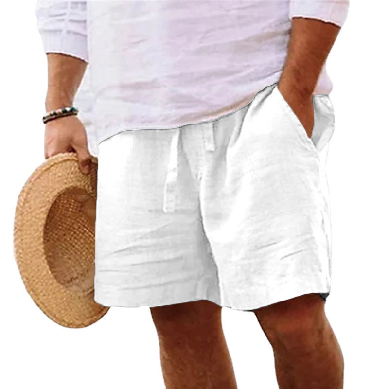 Thumbnail: New Mens Cotton Solid Color Short Lightweight Gym Pants Oversize Beach Shorts