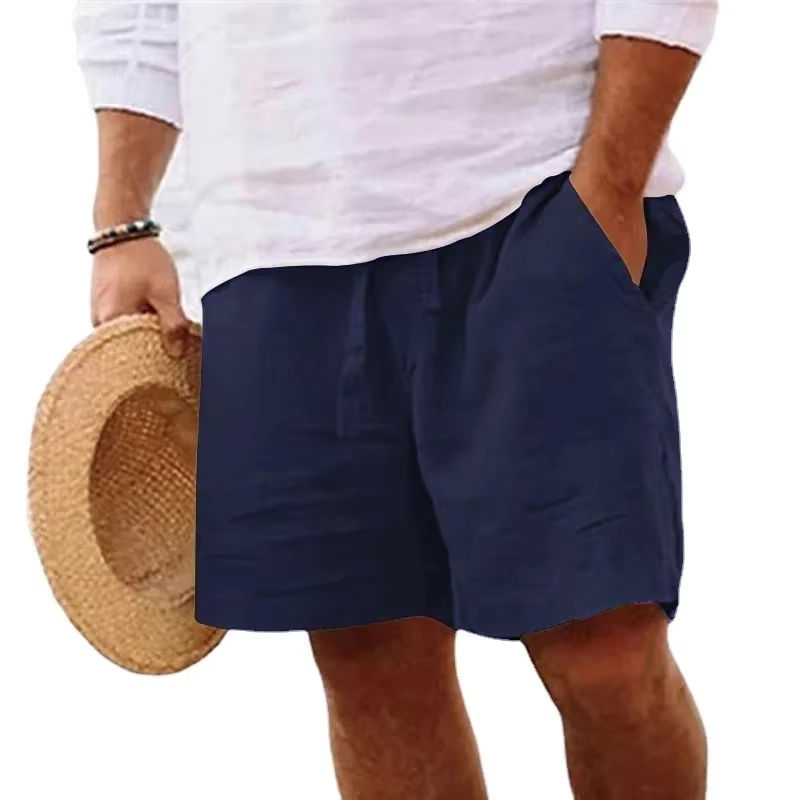 Thumbnail: New Mens Cotton Solid Color Short Lightweight Gym Pants Oversize Beach Shorts
