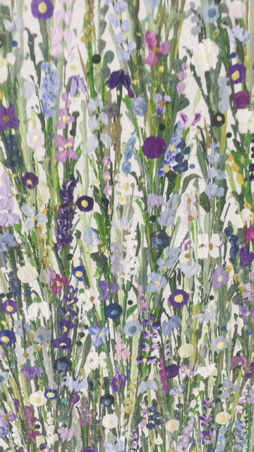 Thumbnail: 61cm Original Round Canvas - round pastel petals