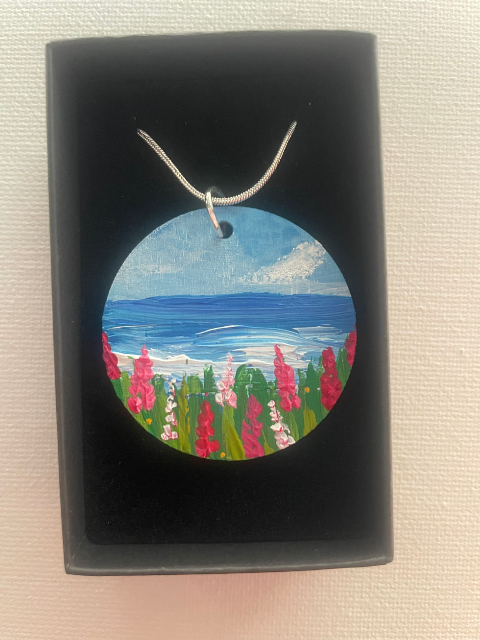 Thumbnail: Hand Painted Pendant Necklace 