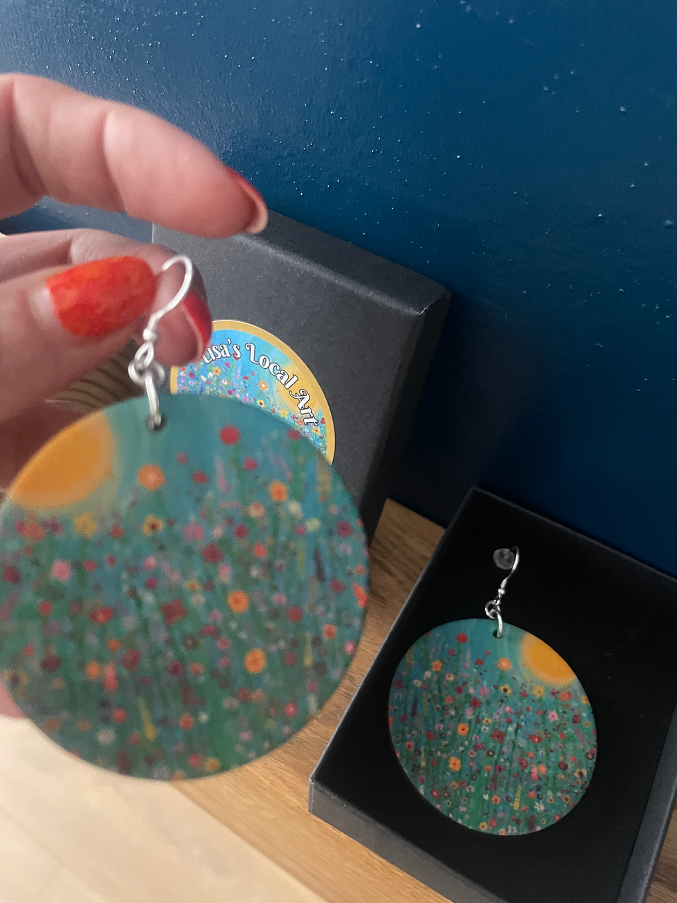 Thumbnail: Silver wooden earrings 