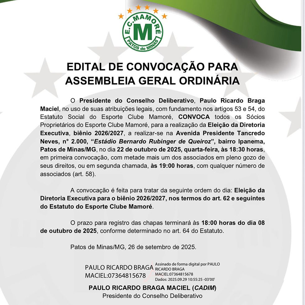 Eleição da Diretoria Executiva, biênio 2026/2027