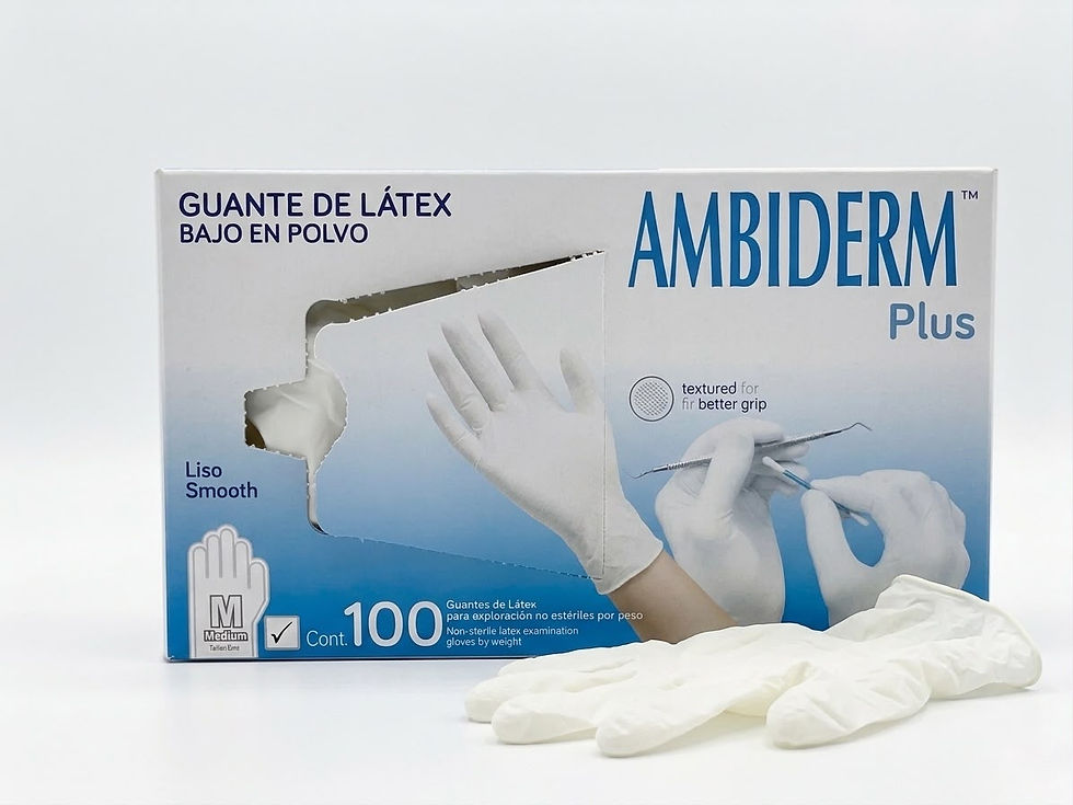 Miniatura: Guantes de Látex Bajo en Polvo Ambiderm® Plus – Caja con 100 piezas