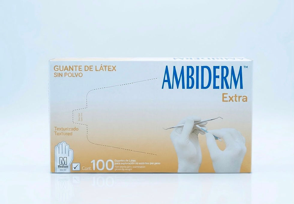 Miniatura: Guantes de Látex Ambiderm® Extra Sin Polvo No Estériles – Caja con 100 Piezas