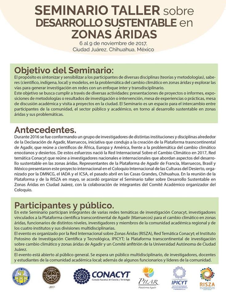 Seminario taller sobre Desarrollo Sustentable en Zonas Áridas