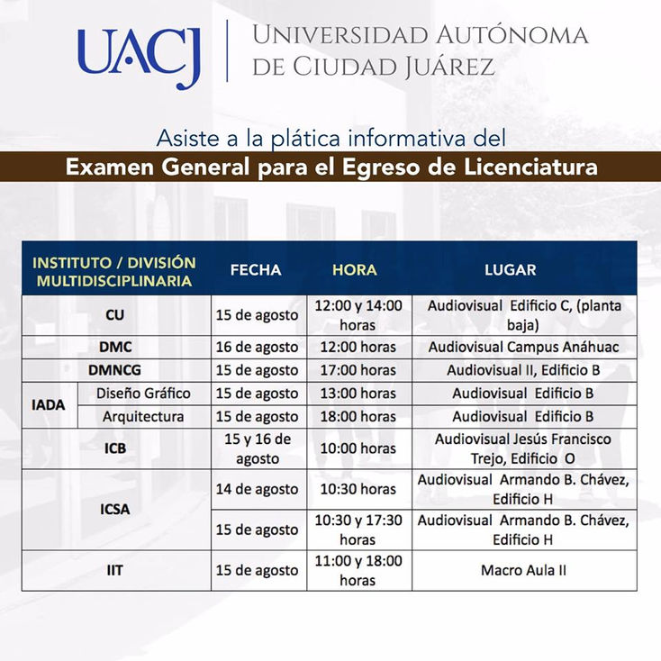 Aplicarán Examen General para el Egreso de Licenciatura