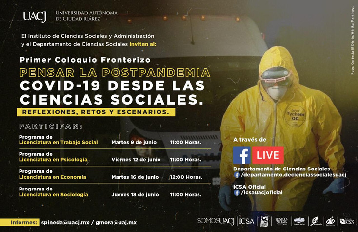 Invitan al Primer Coloquio Fronterizo: Pensar la PostPandemia COVID-19 desde las Ciencias Sociales