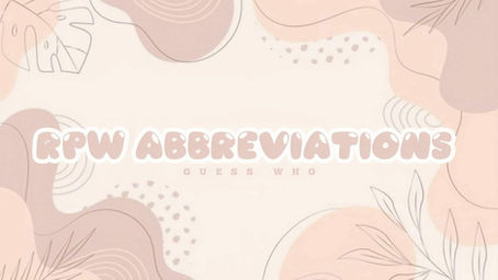 RPW ABBREVIATIONS