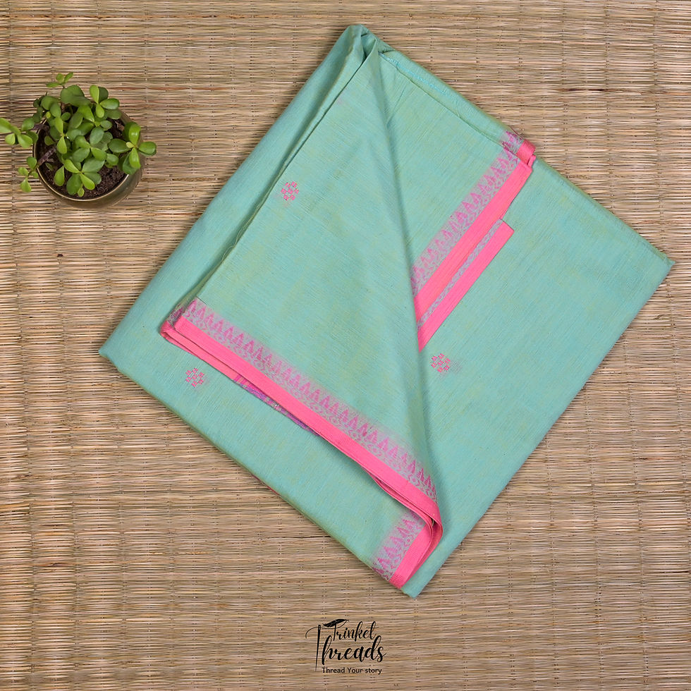 Thumbnail: Dhonekhali Pure Cotton Saree by Trinket Threads