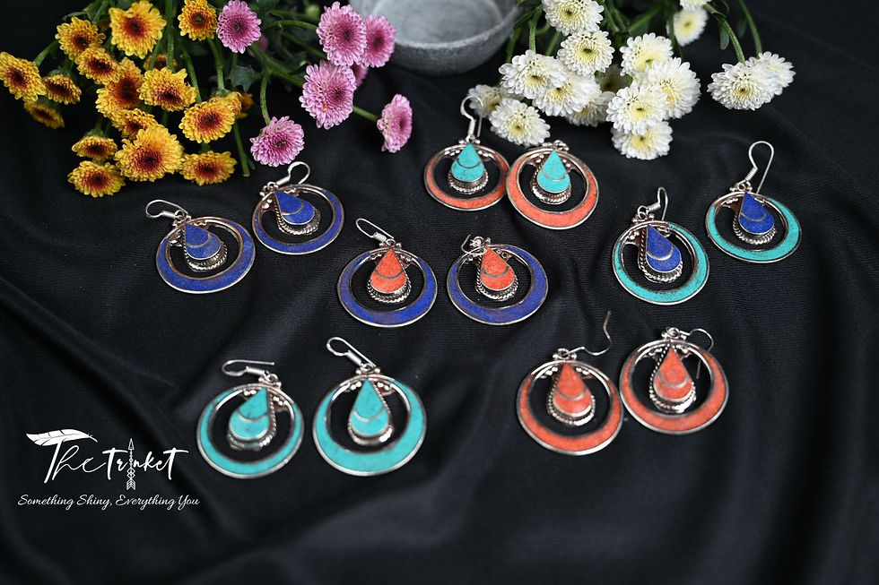 Tibetan Multi-Color Stone Earrings