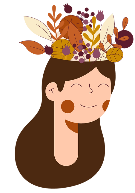 Women with head full of knowledge