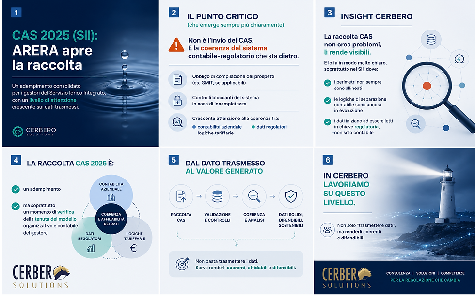 CAS 2025 (SII): ARERA apre la raccolta