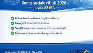 Bonus sociale rifiuti: nuove semplificazioni ARERA e scadenze 2026