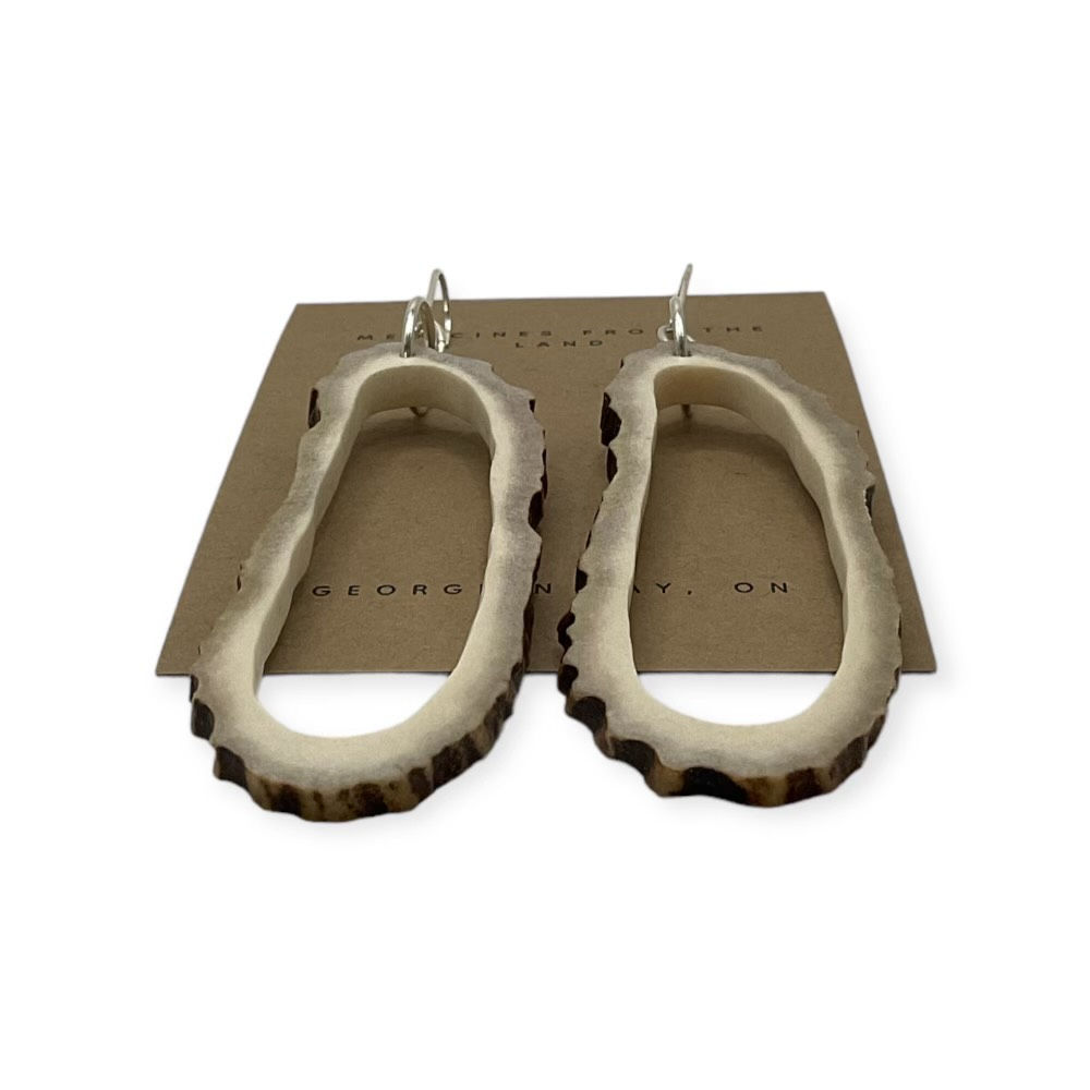 Hallowed Moose Antler Hoop Earrings