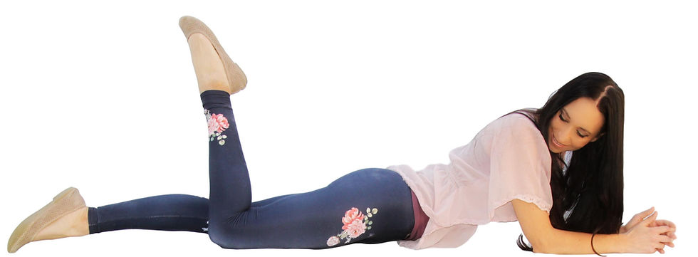 Thumbnail: Adult Navy Floral Leggings