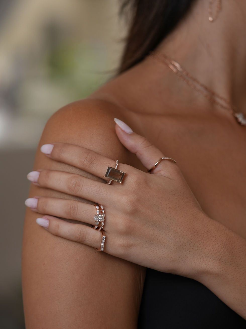 Smoky Quartz Diamond Ring