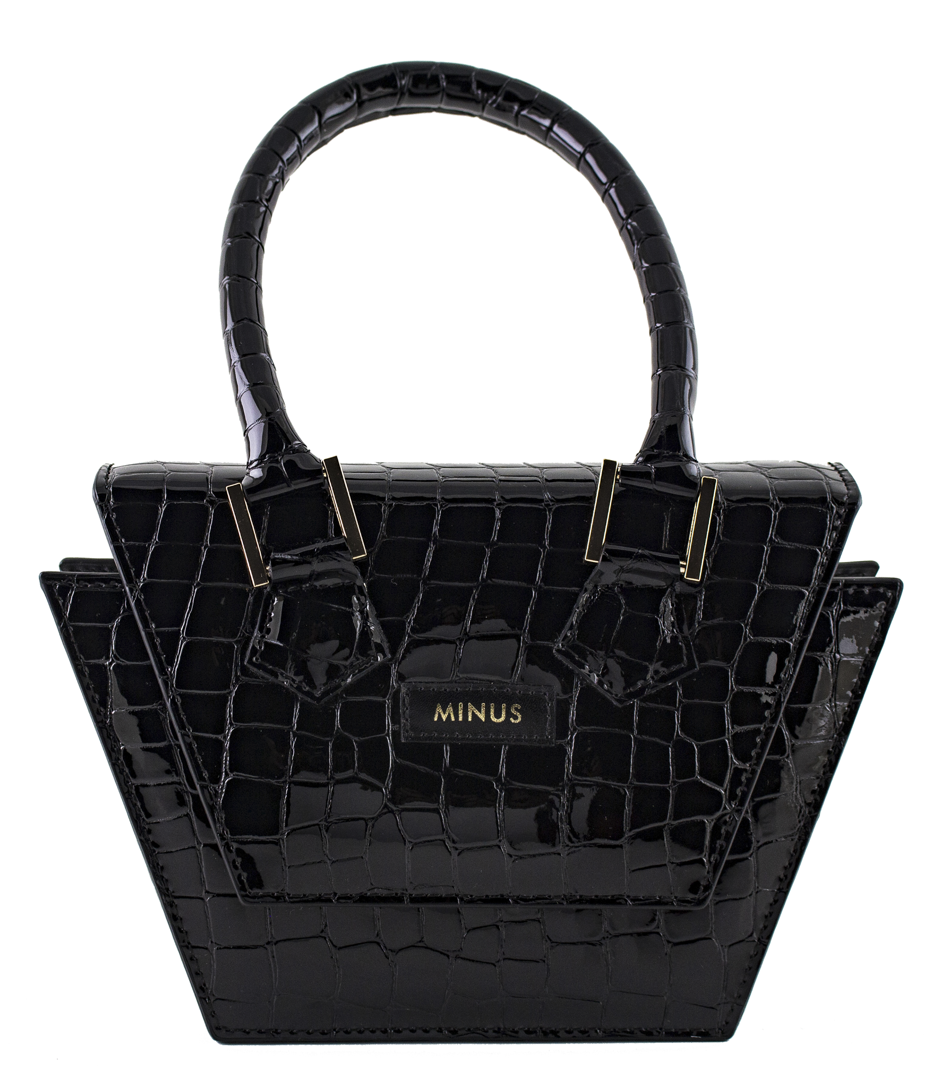 Joel M black crocodile embossed