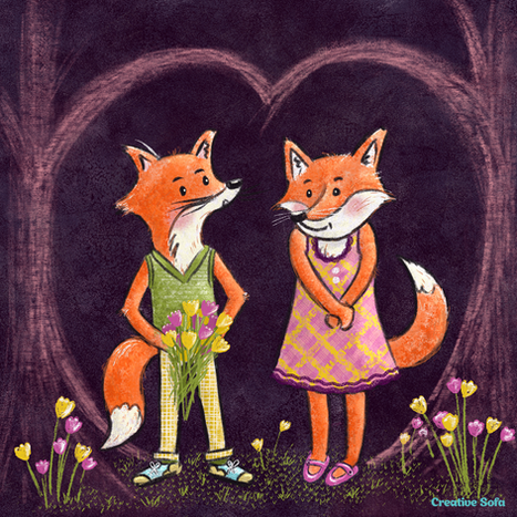 Springtime-Foxy-Couple-illustration-by-Creative-Sofa